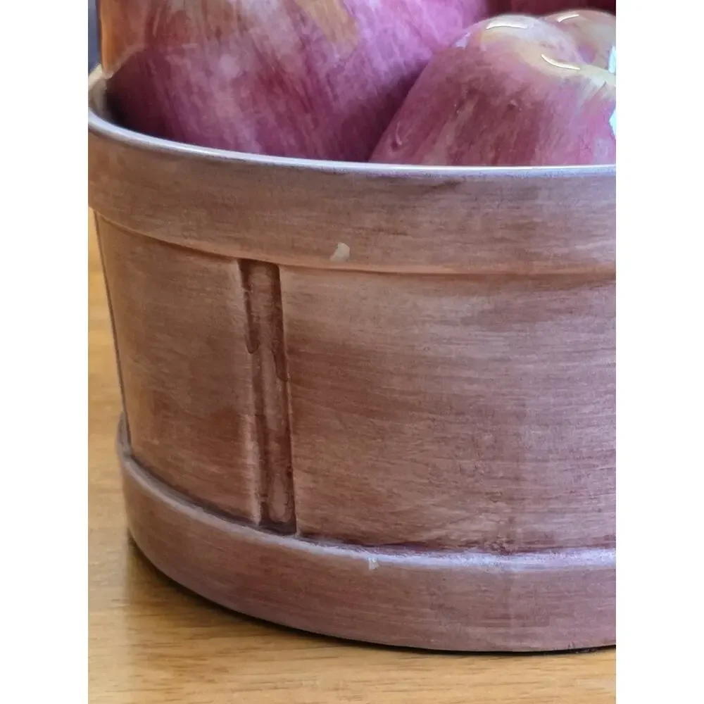 Vintage Italian Ceramic Basket of Apples Made for ETHAN ALLEN in Italy RARE
